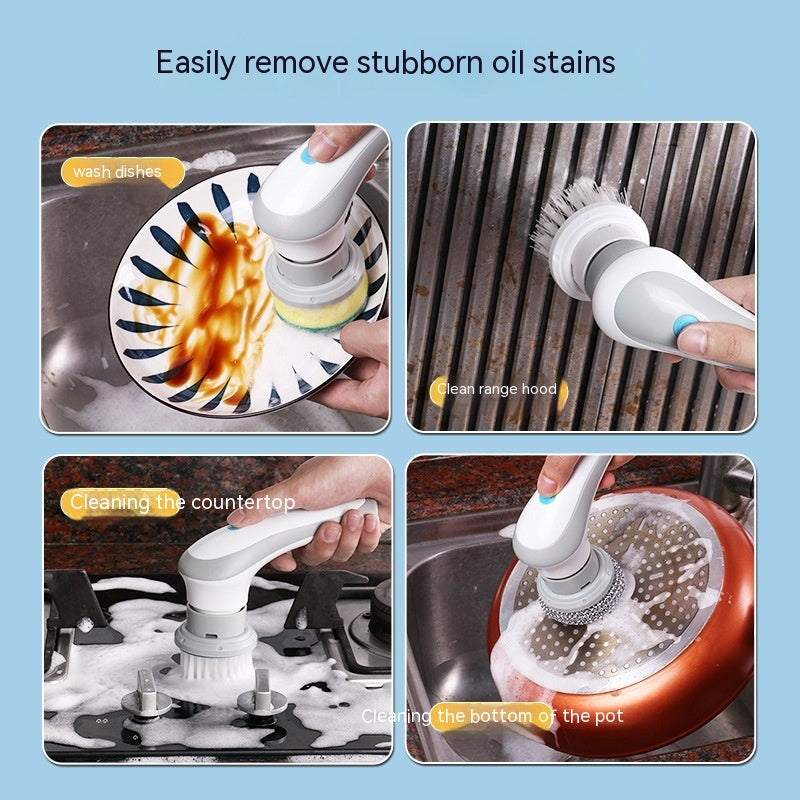 Electric Cleaning Brush -- The Safe 4 In 1 Cordless Spinning Scrubber.