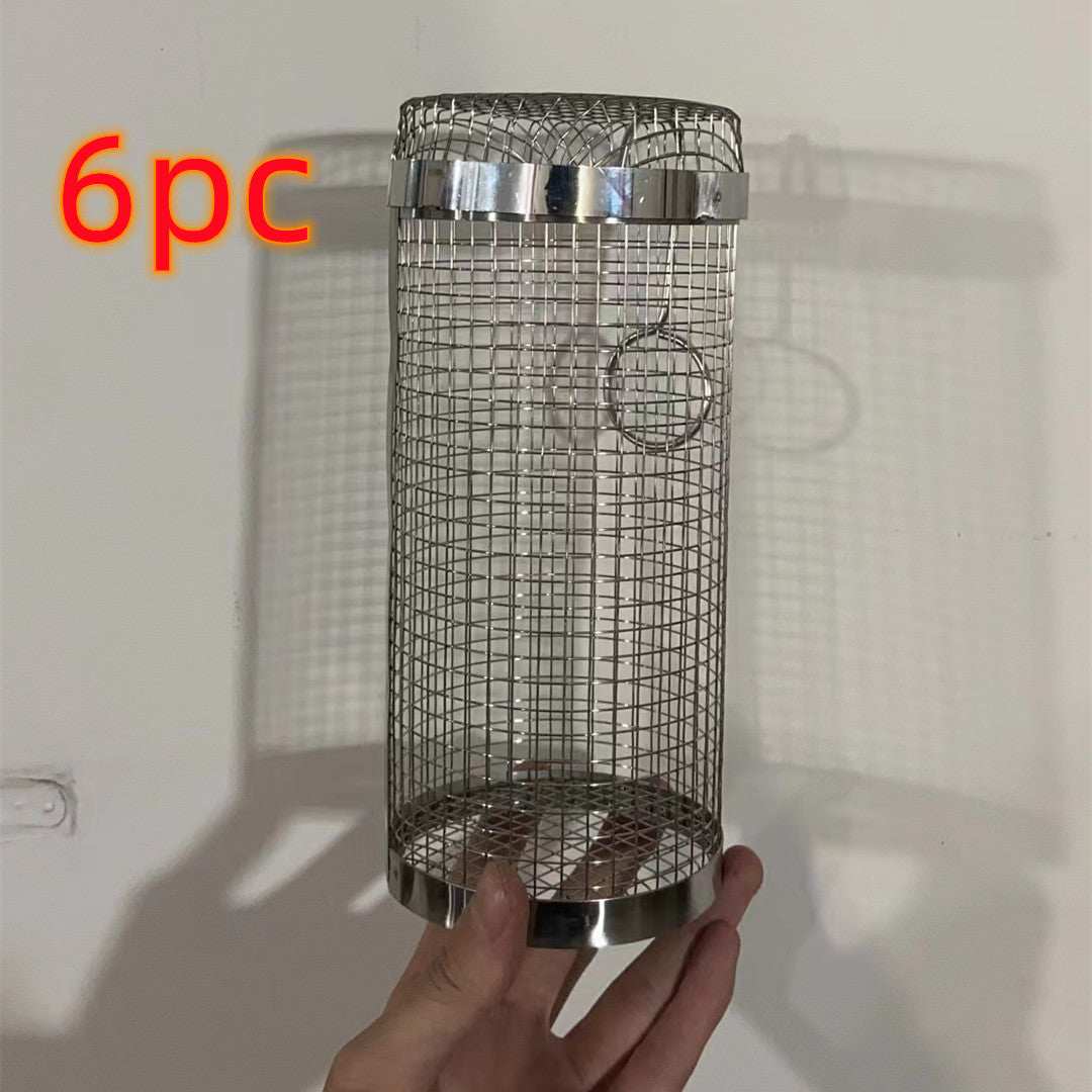 Rolling Grilling Metal Basket --- The BBQ Barbecue Basket Net Portable