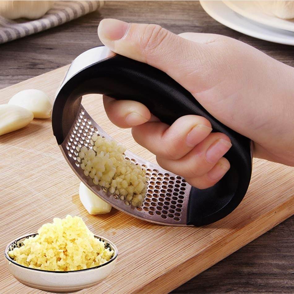 Stainless Steel Garlic Press – Heavy-Duty Rustproof Garlic Crusher....