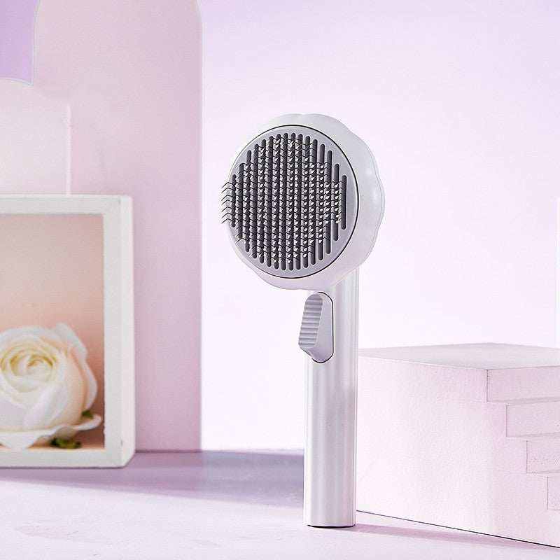 Pet Cat Brush -designed for   Hand-held Steel Wire Self-cleaning Comb.