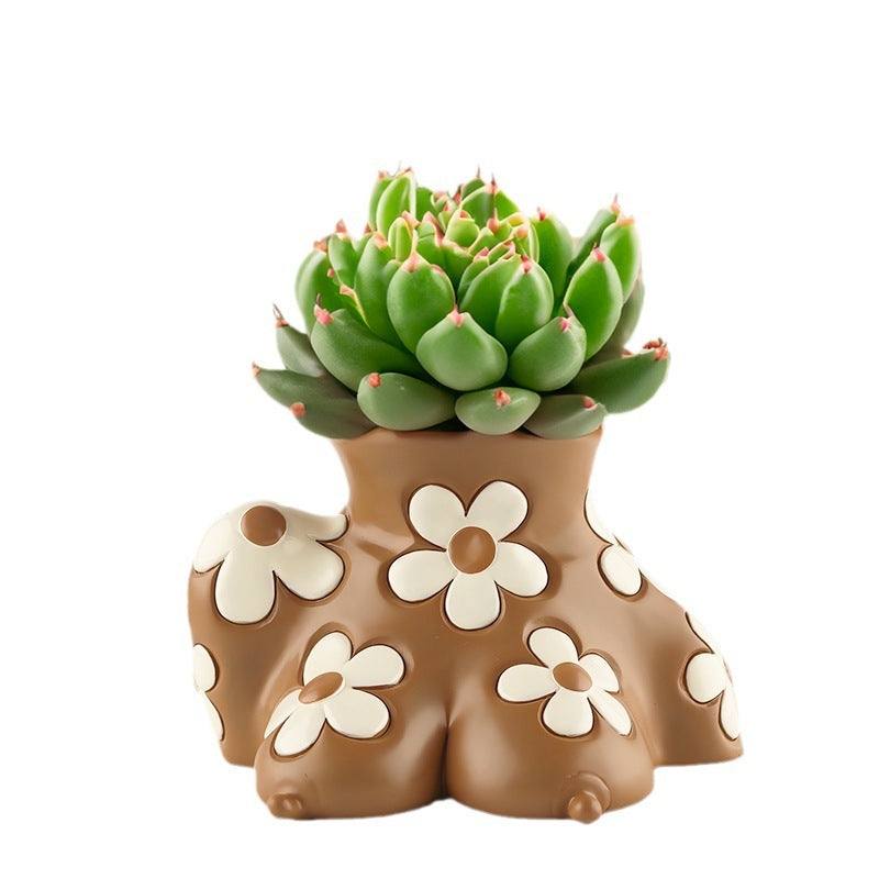 Creative Resin Body Art Flowerpot  Home Decor Resin Planters Sculpture
