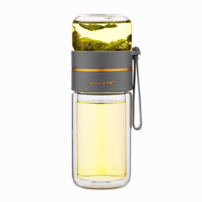 Glass Water Bottle -- With a Safe Tea Infuser and Leakproof Design ...