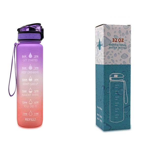 Tritan Water Bottle -- Comes With 1L Leakproof & Motivational Design .