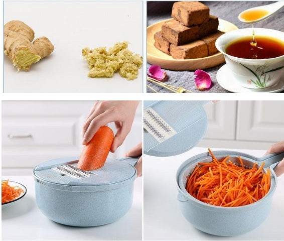 8 In 1 Mandoline Slicer -- Safe Versatile Vegetable and Fruit Cutter .