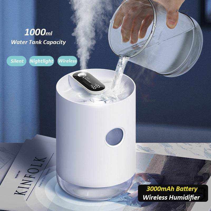 Wireless Humidifier Portable – USB Rechargeable Mini Mist for Home...