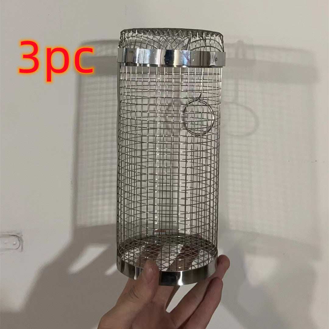 Rolling Grilling Metal Basket --- The BBQ Barbecue Basket Net Portable