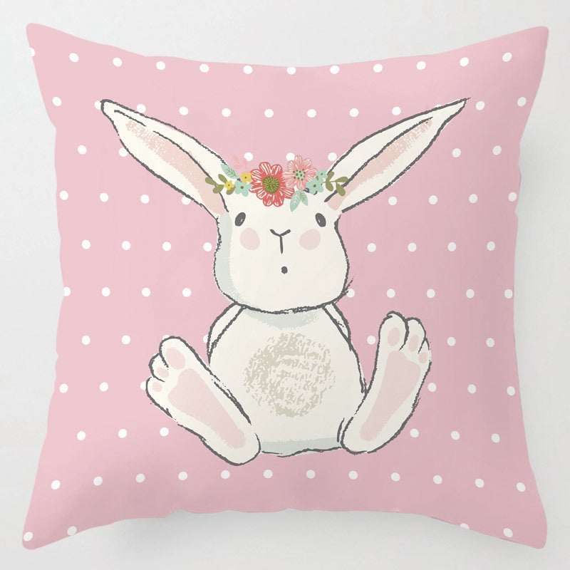 Cartoon Bunny Cushion - Cozy Decorative Cover | Home Textiles Décor...