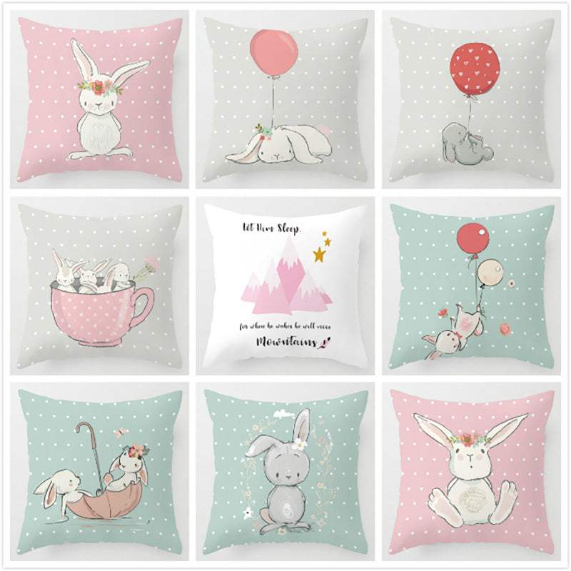 Cartoon Bunny Cushion - Cozy Decorative Cover | Home Textiles Décor...