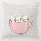 Cartoon Bunny Cushion - Cozy Decorative Cover | Home Textiles Décor...
