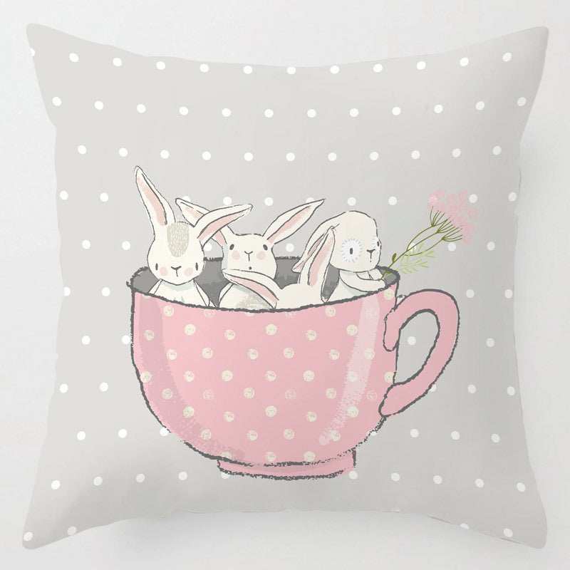 Cartoon Bunny Cushion - Cozy Decorative Cover | Home Textiles Décor...