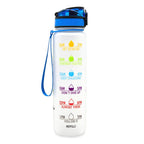 Tritan Water Bottle -- Comes With 1L Leakproof & Motivational Design .