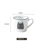 Breakfast Ceramic Milk Coffee Cup -  with Creative Cat Pattern Design 