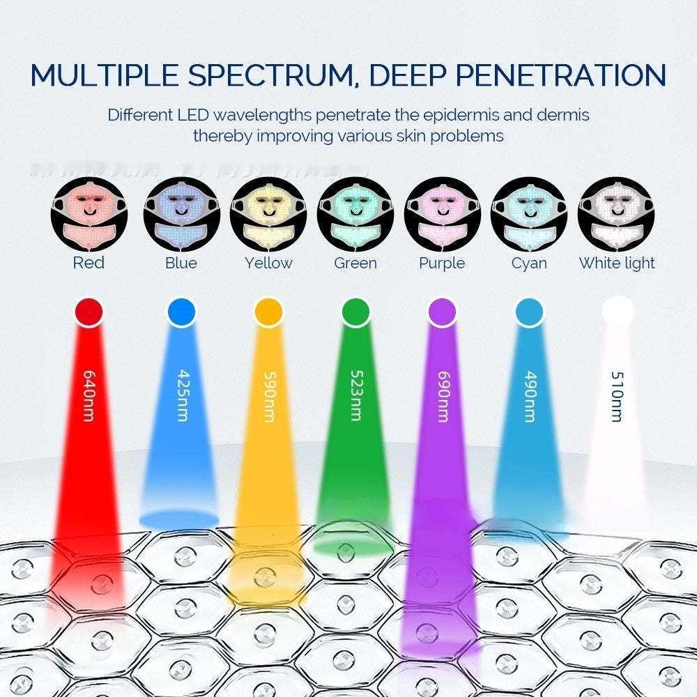 Household Beauty Silicone Mask -7 Colors durable LED Skin Rejuvenation