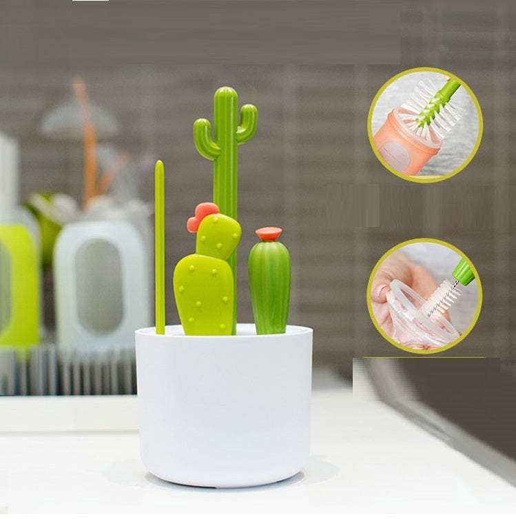 Multifunctional Nylon Cleaning Cactus Bottle Brush -The Safe Brush Set