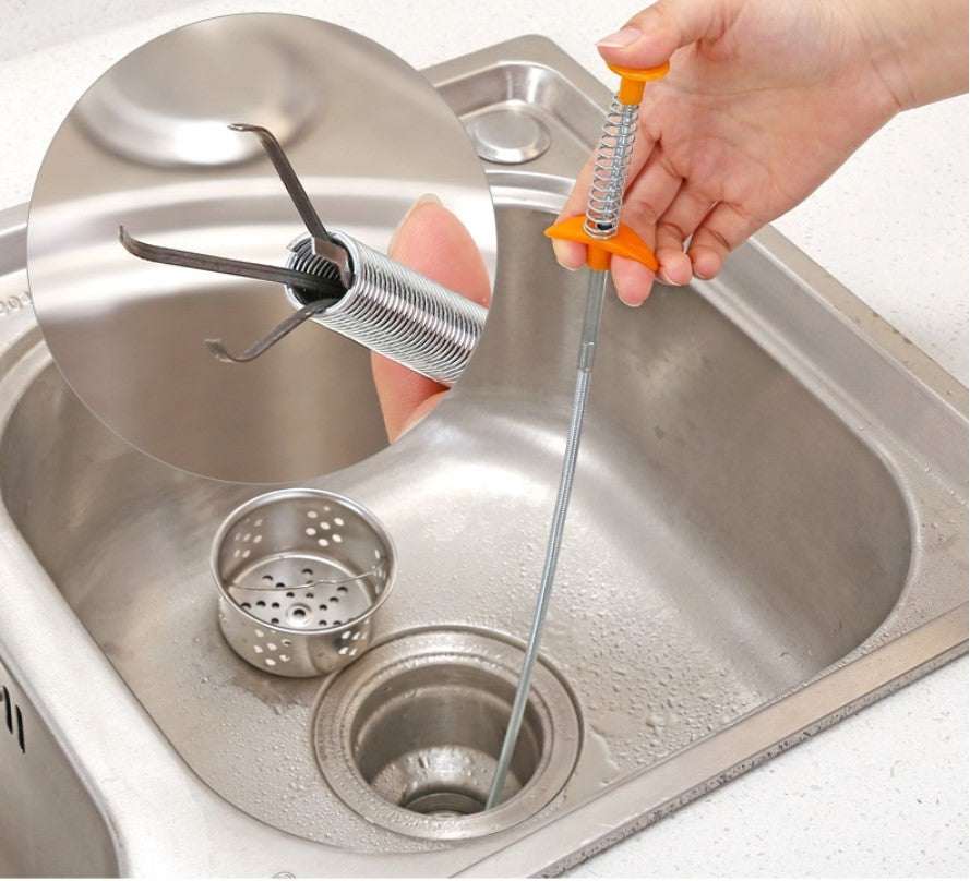 Sewer Dredge Spring Pipe - To Safely Clear Kitchen Sink Clogs Easily .