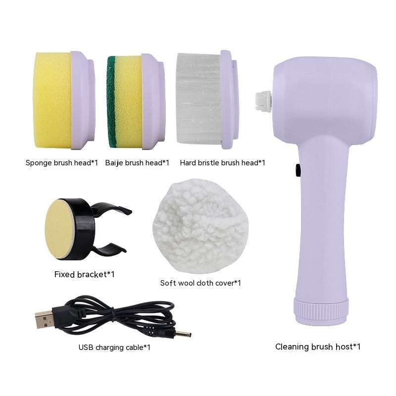 Electric Cleaning Brush -- The Safe 4 In 1 Cordless Spinning Scrubber.