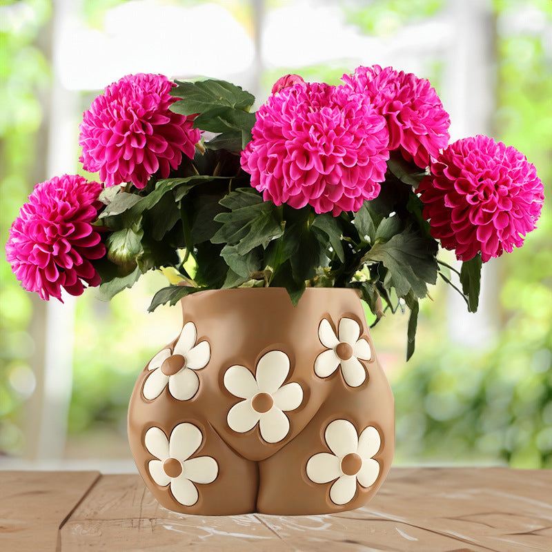 Creative Resin Body Art Flowerpot  Home Decor Resin Planters Sculpture