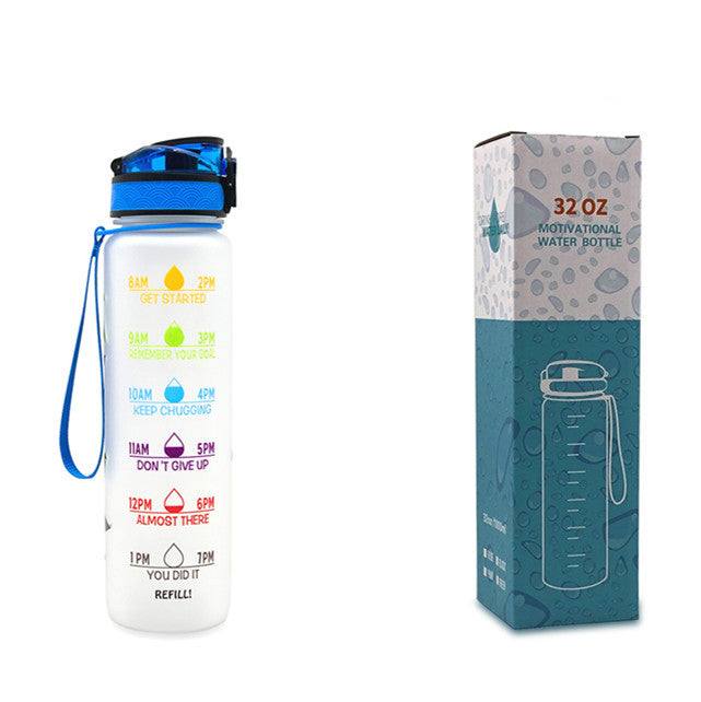 Tritan Water Bottle -- Comes With 1L Leakproof & Motivational Design .