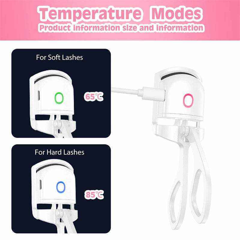 Heated Eyelash Curler with Temperature Control & Portable Charging....