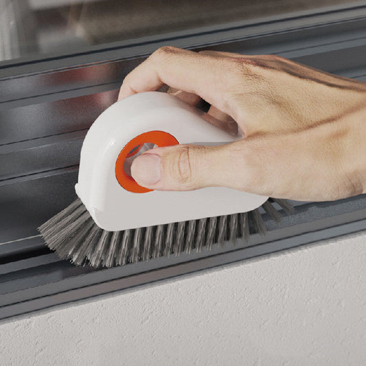 Groove cleaning brush with handle used for cleaning window slot.