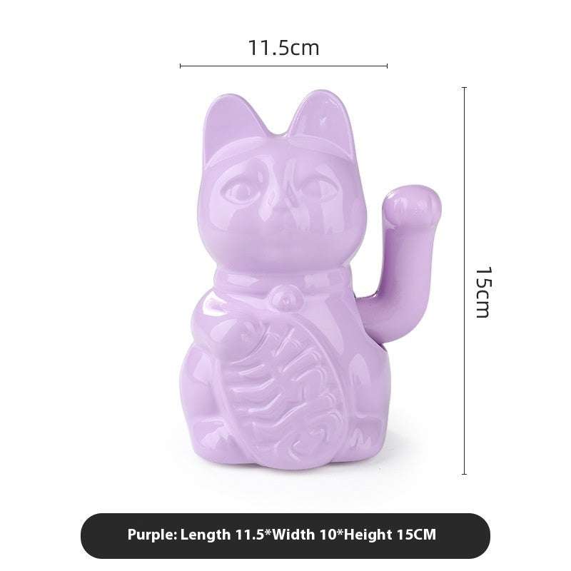Home Living Room Cute Lucky Cat Desktop Decoration Ceramic