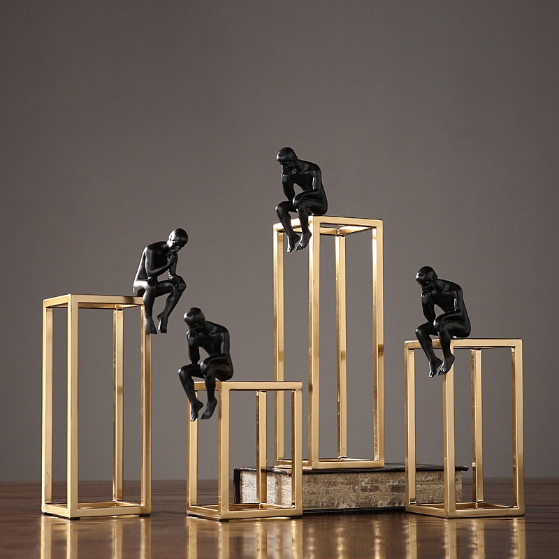 Handmade geometric ornaments with figures, European style, creative home accessories.
