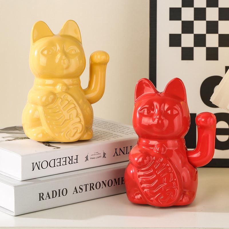 Home Living Room Cute Lucky Cat Desktop Decoration Ceramic