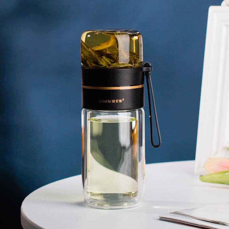 Glass Water Bottle -- With a Safe Tea Infuser and Leakproof Design ...
