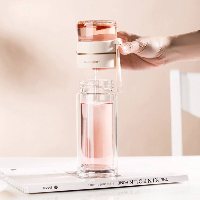 Glass Water Bottle -- With a Safe Tea Infuser and Leakproof Design ...