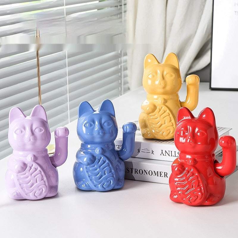 Home Living Room Cute Lucky Cat Desktop Decoration Ceramic