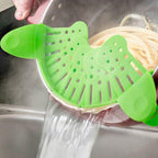 Universal Silicone Clip-on Pan Pot Strainer - Space Saving & Durable .