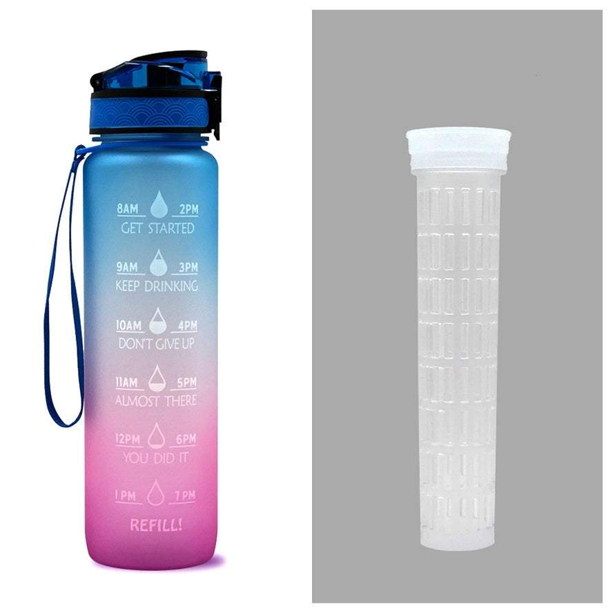 Tritan Water Bottle -- Comes With 1L Leakproof & Motivational Design .