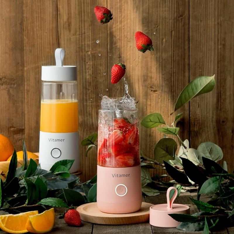 Portable Blender Juicer - Safe USB Rechargeable 350ml Smoothie Mixer .