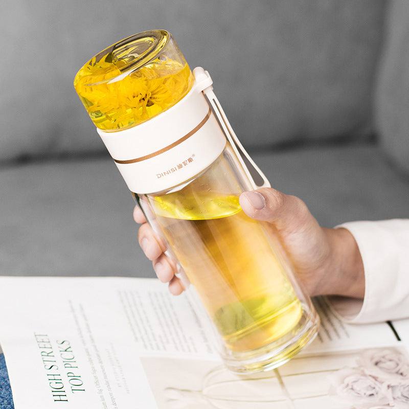 Glass Water Bottle -- With a Safe Tea Infuser and Leakproof Design ...