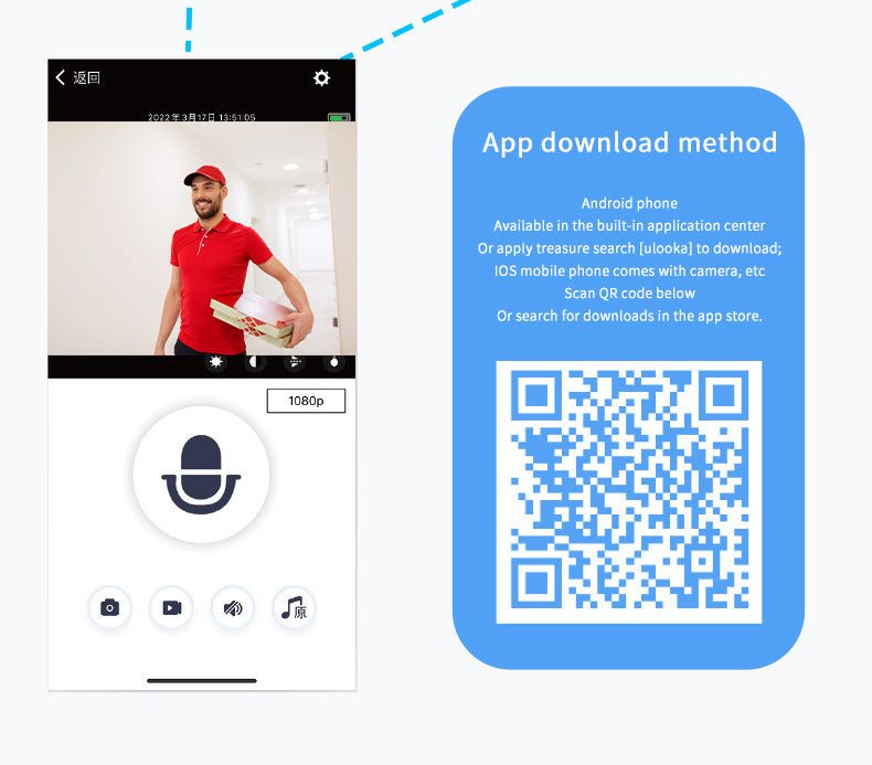 Wireless Smart Doorbell with HD Video, Motion Detection & 2-Way Audio.