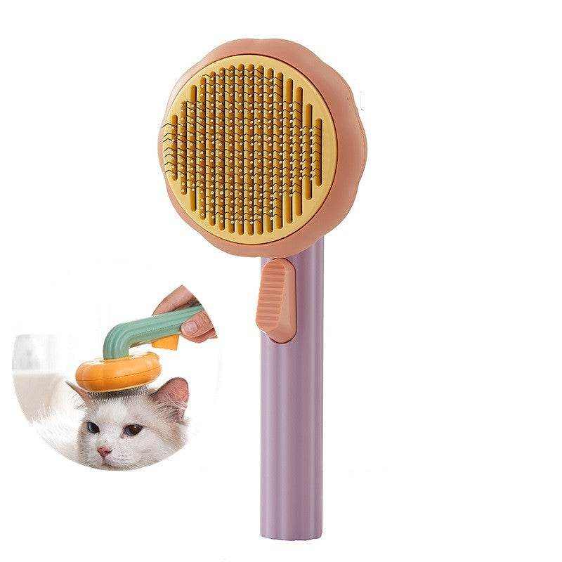 Pet Cat Brush -designed for   Hand-held Steel Wire Self-cleaning Comb.