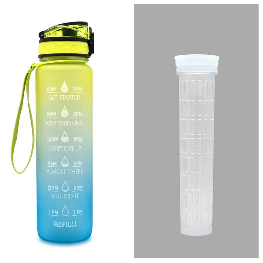 Tritan Water Bottle -- Comes With 1L Leakproof & Motivational Design .