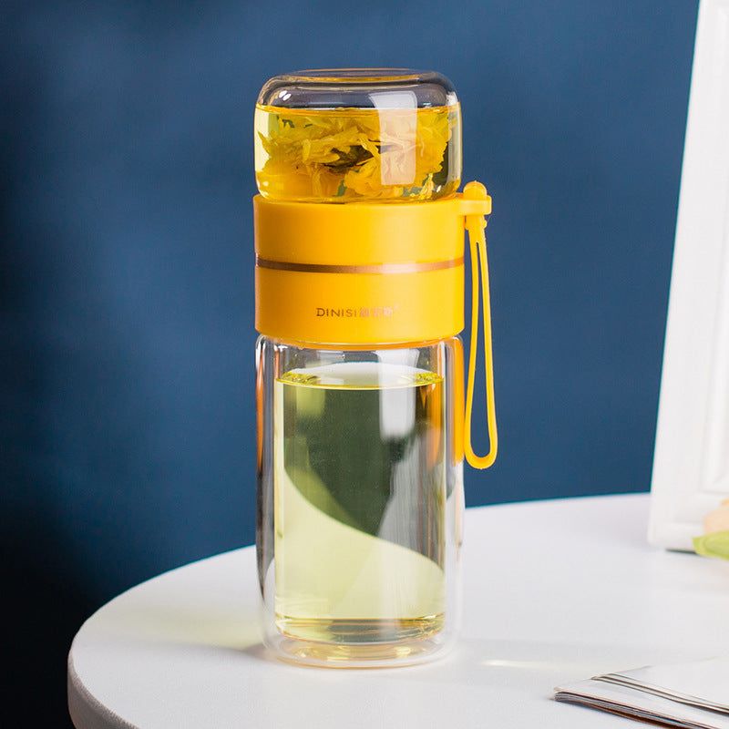 Glass Water Bottle -- With a Safe Tea Infuser and Leakproof Design ...