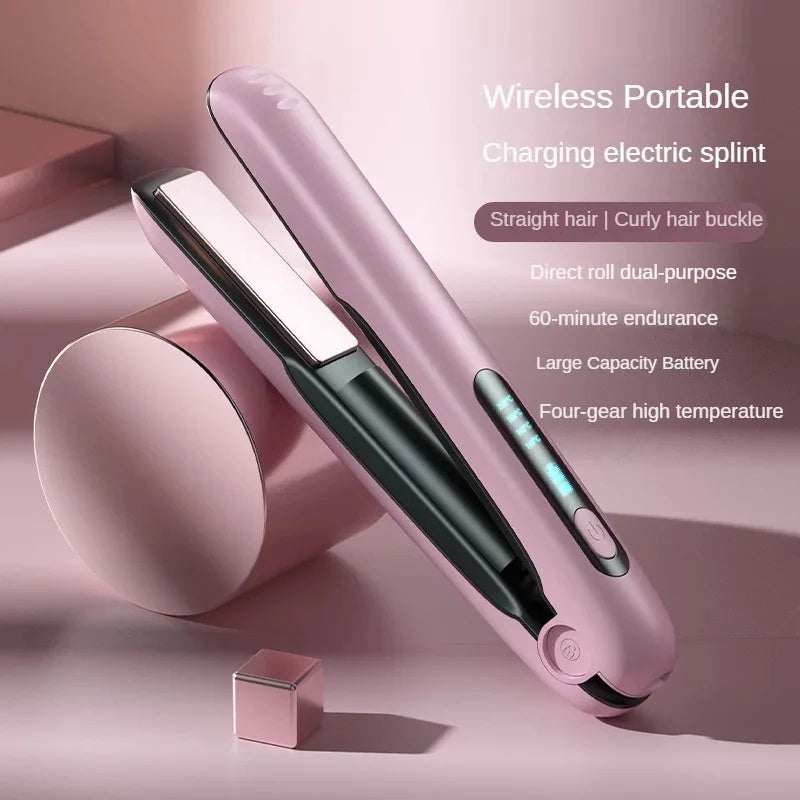 Wireless Hair Straightener Cordless Rechargeable Travel-Friendly Styl.