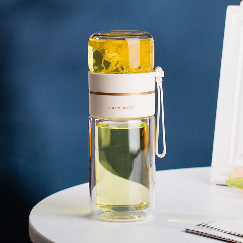 Glass Water Bottle -- With a Safe Tea Infuser and Leakproof Design ...