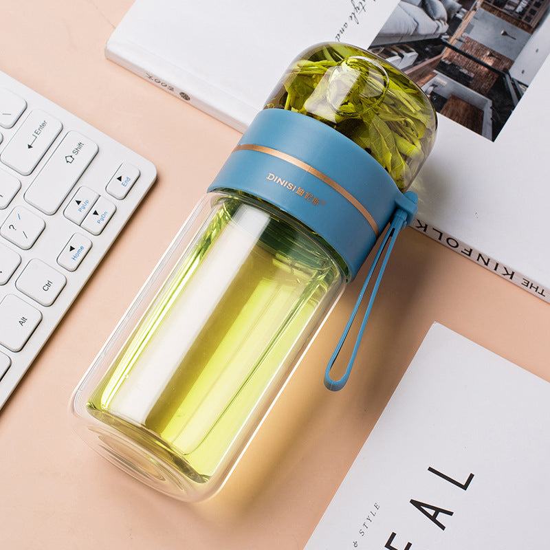 Glass Water Bottle -- With a Safe Tea Infuser and Leakproof Design ...