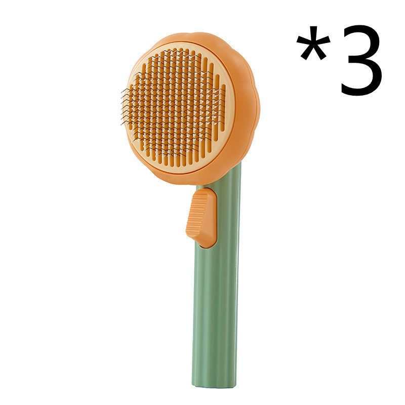 Pet Cat Brush -designed for   Hand-held Steel Wire Self-cleaning Comb.