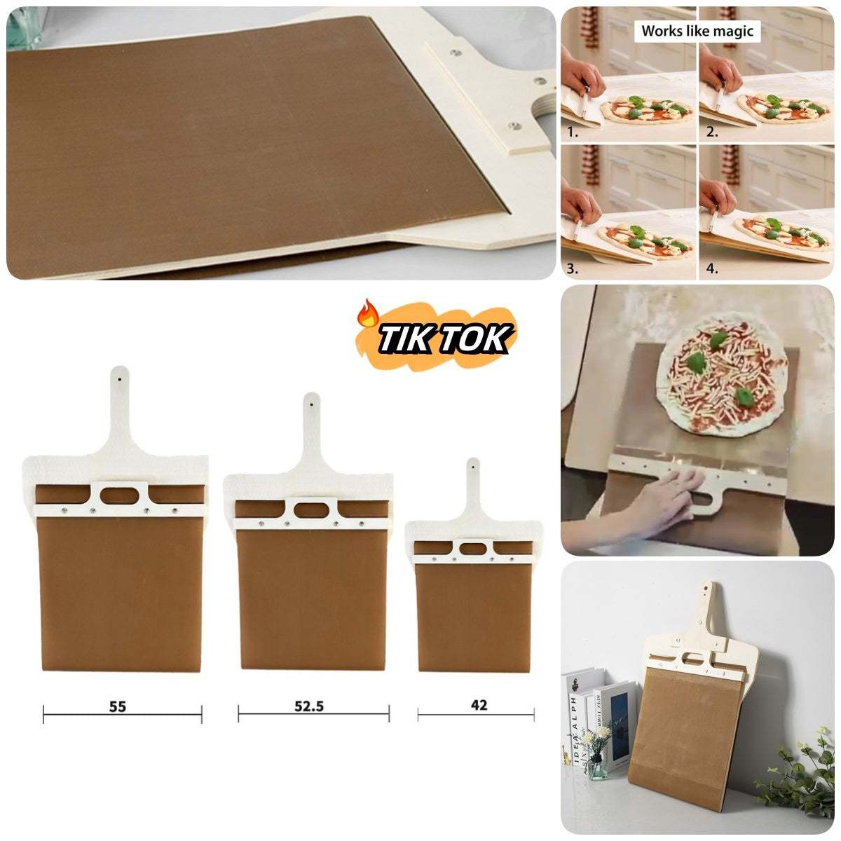 Sliding Pizza Peel – Non-Stick, Easy Transfer Pizza Paddle for Baking.