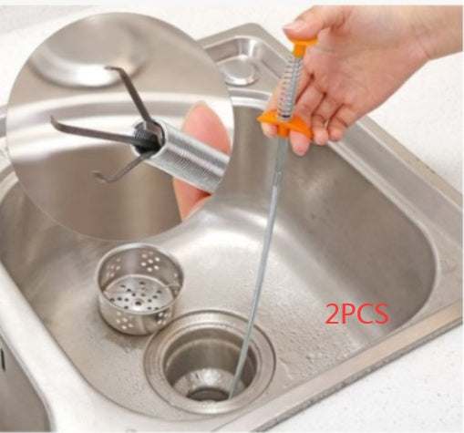 Sewer Dredge Spring Pipe - To Safely Clear Kitchen Sink Clogs Easily .