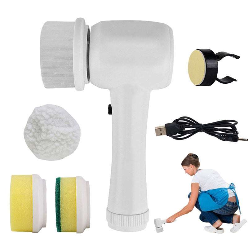 Electric Cleaning Brush -- The Safe 4 In 1 Cordless Spinning Scrubber.