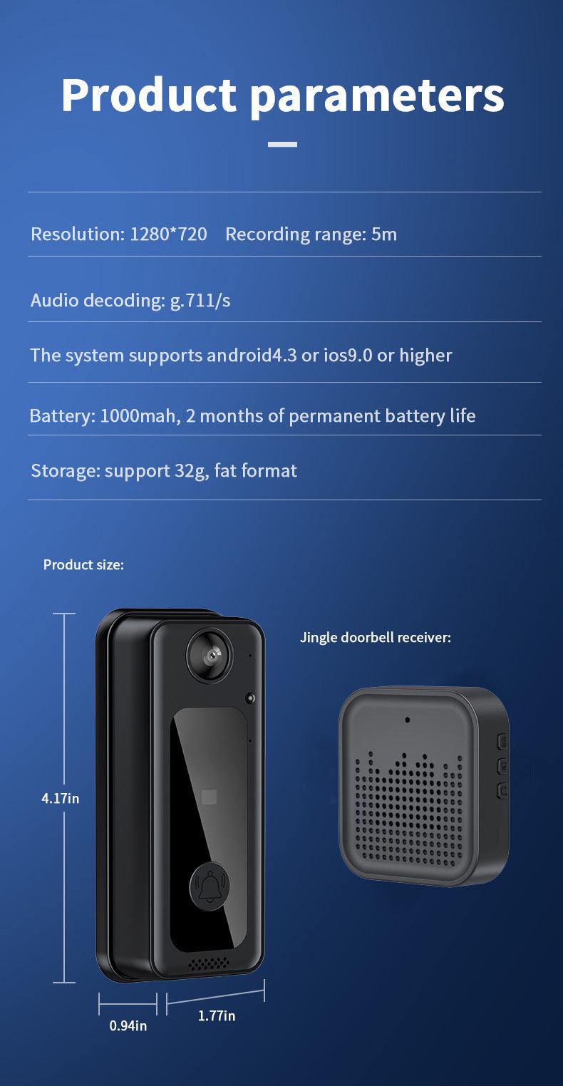 Wireless Smart Doorbell with HD Video, Motion Detection & 2-Way Audio.