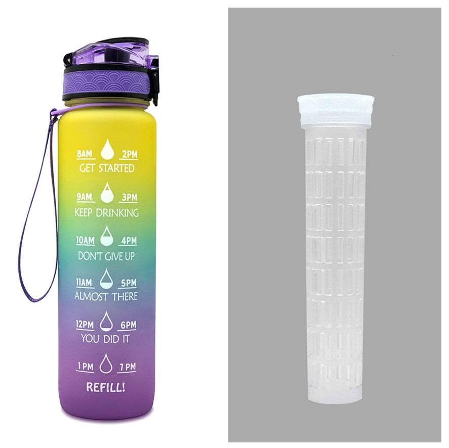 Tritan Water Bottle -- Comes With 1L Leakproof & Motivational Design .