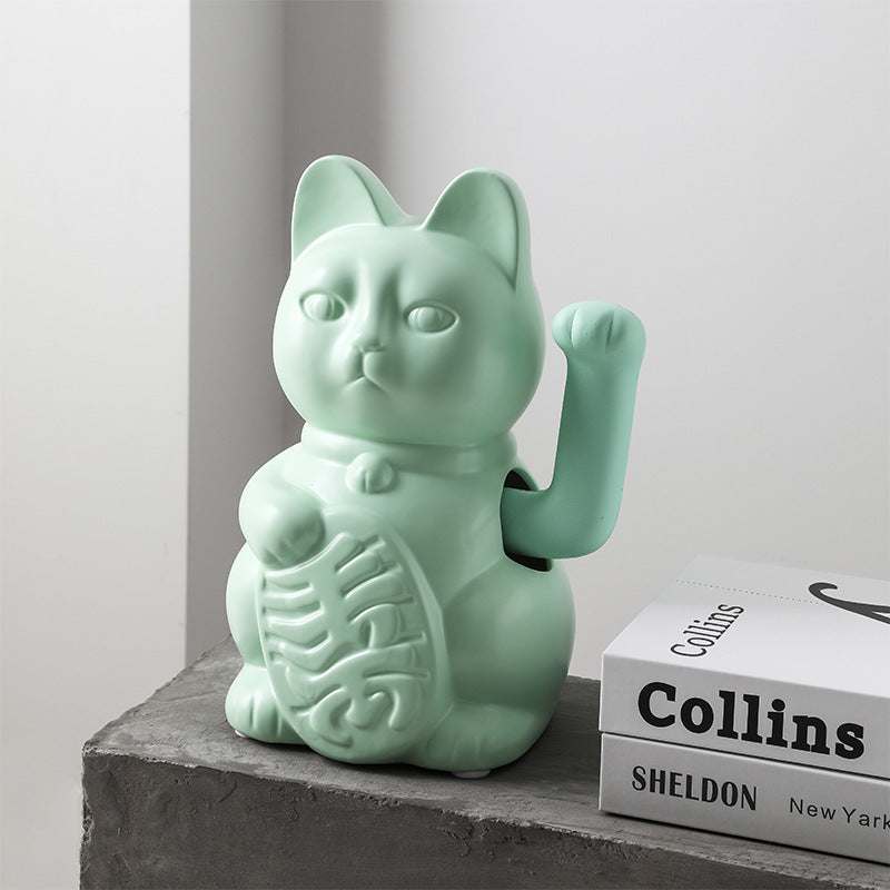Home Living Room Cute Lucky Cat Desktop Decoration Ceramic