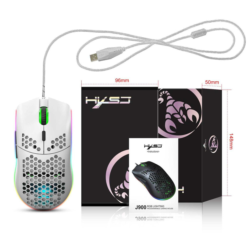 Lightweight Honeycomb Shell Wired Mouse --Programmable Gaming Mouse...