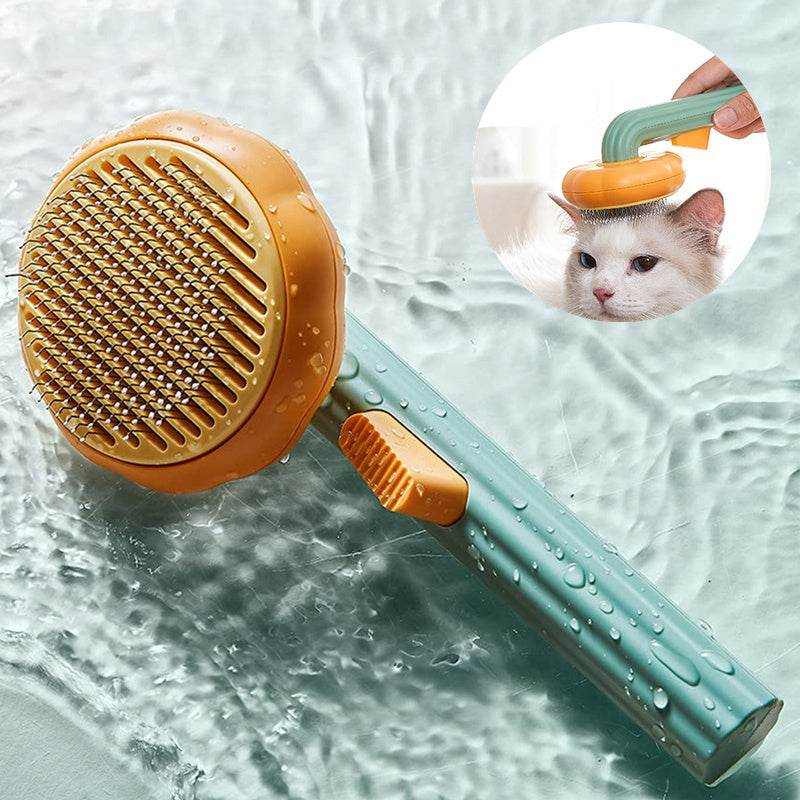 Pet Cat Brush -designed for   Hand-held Steel Wire Self-cleaning Comb.